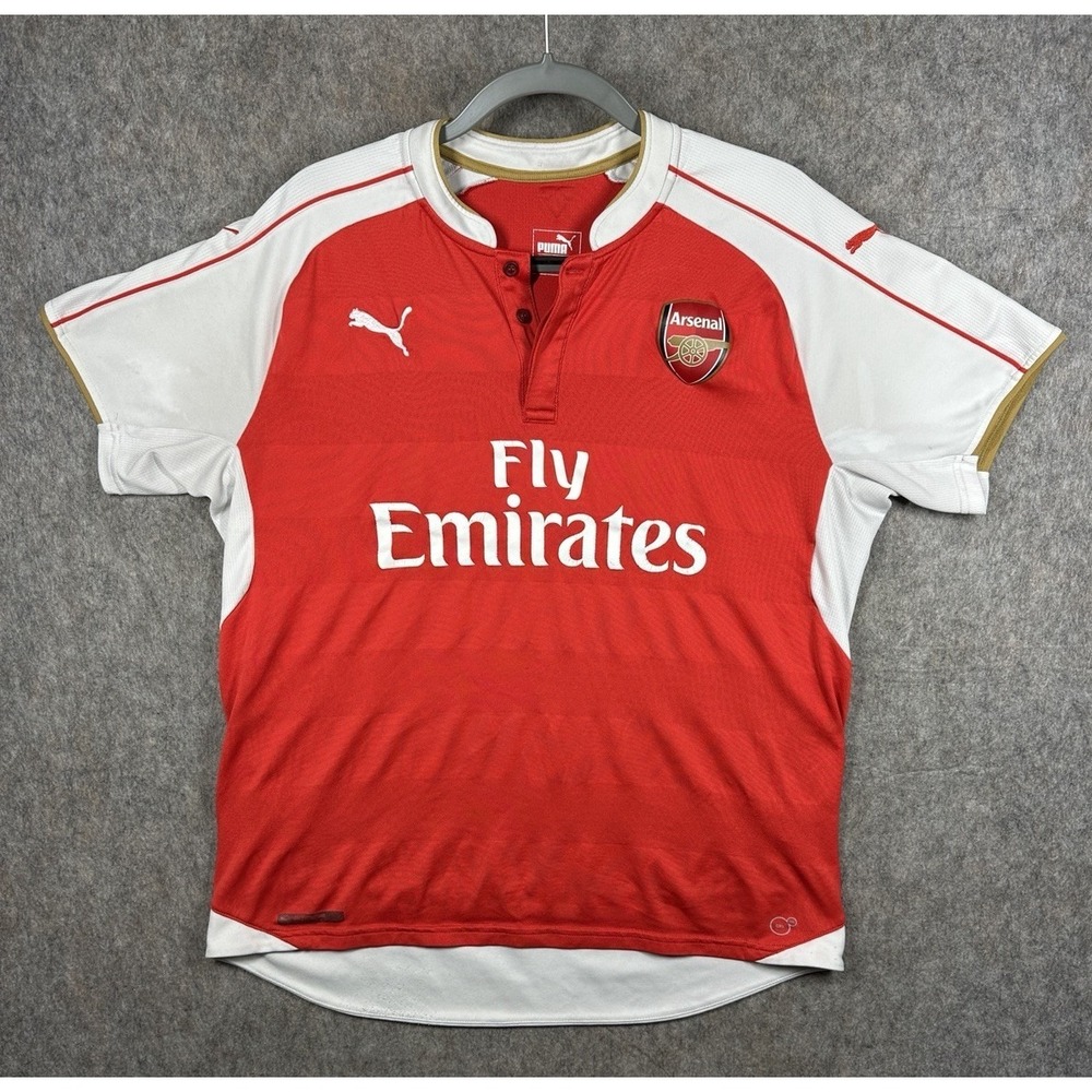 Arsenal 2015/16‎ Home Jersey Puma Fly Emirates Soccer Shirt Mens XL Red White
